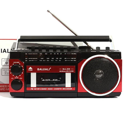 Big River Hardware Portable Retro Boombox with Bluetooth Tape Player