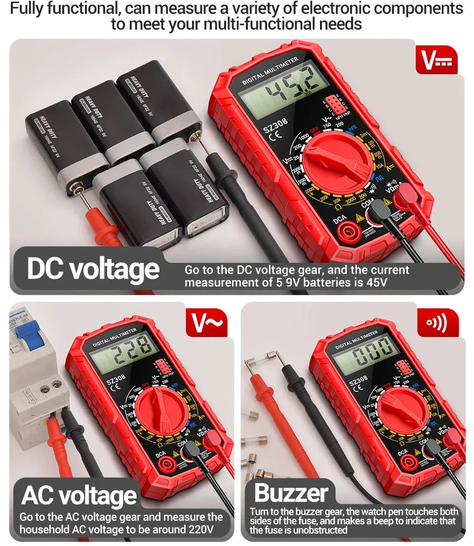 Big River Hardware Handheld Digital Multimeter LCD Backlight