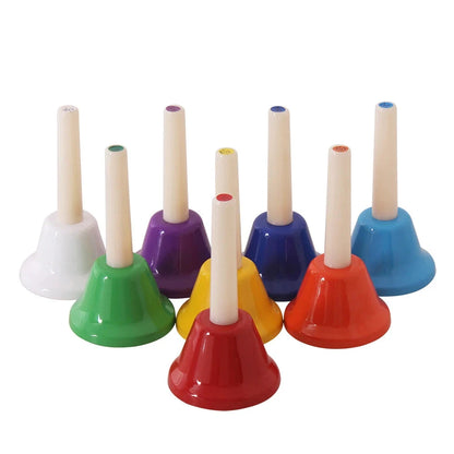 Colorful Eight Note Hand Bell instrument Set for Kids