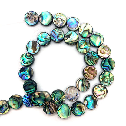 Premium Big River Hardware Natural Abalone Shell Disc Beads for DIY Jewelry, Necklace, Bracelet, and Earring Making, Sizes 8-20mm