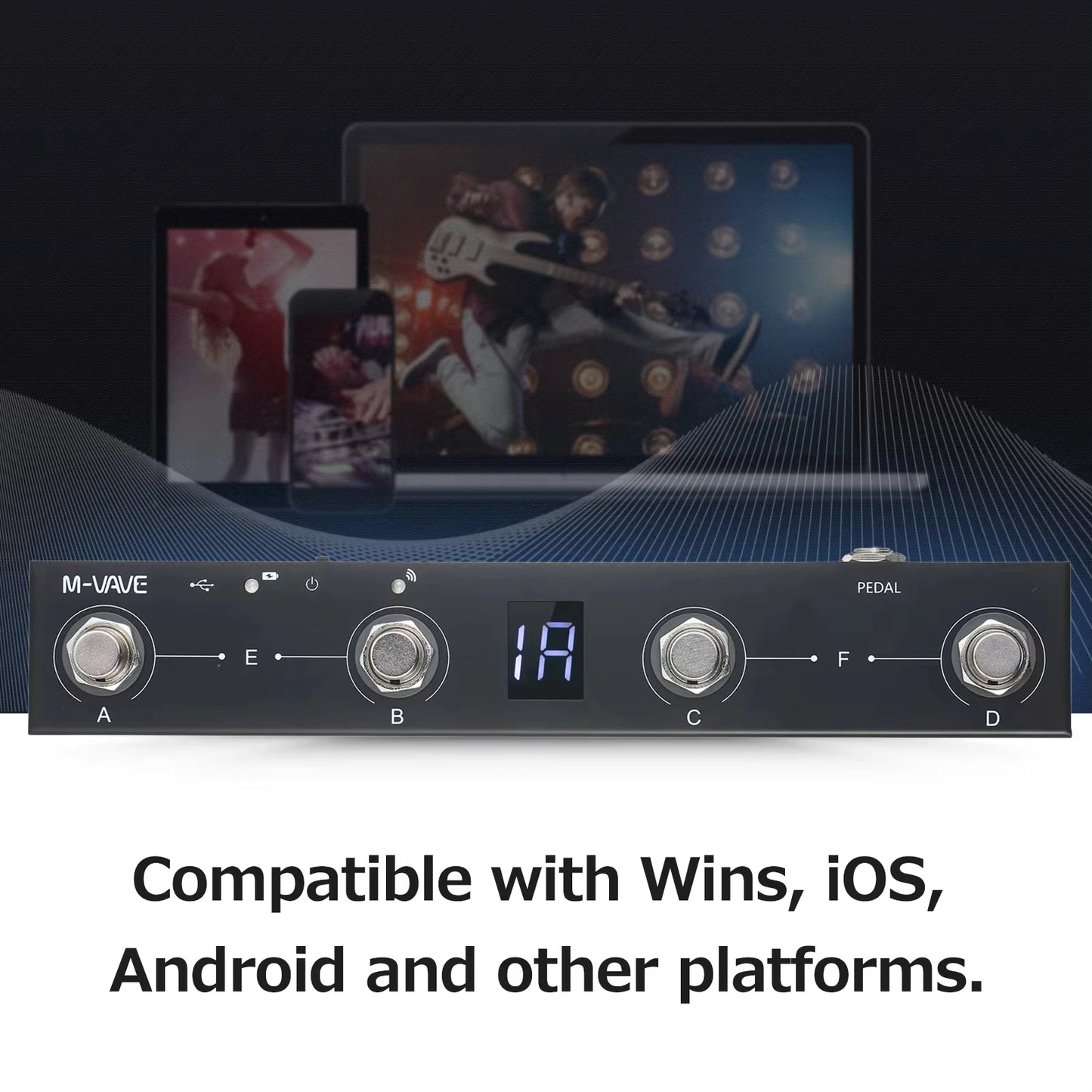 Big River Hardware Bluetooth Wireless MIDI Foot Controller Pedal