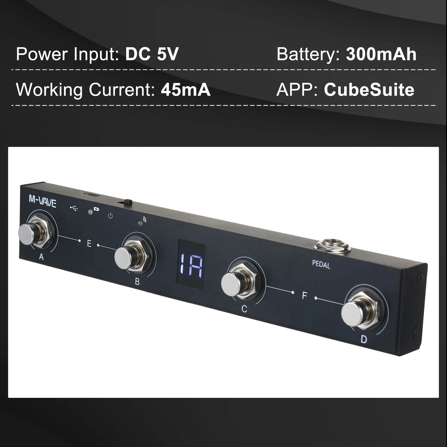 Big River Hardware Bluetooth Wireless MIDI Foot Controller Pedal