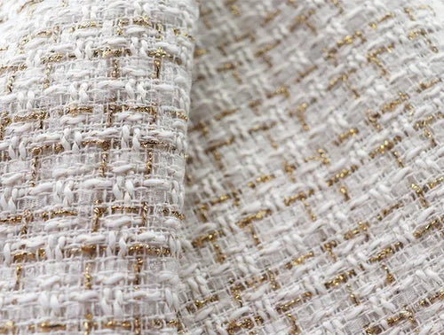 Tweed Speaker Grill Cloth Cream Gold