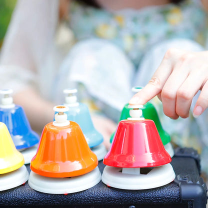 Colorful Eight Note Hand Bell instrument Set for Kids