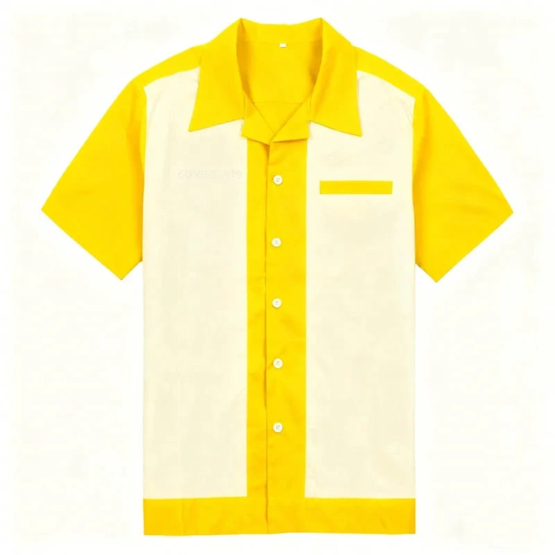 custom bowling shirt yellow