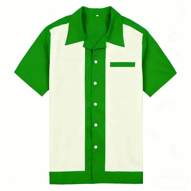 personalized bowling shirt green