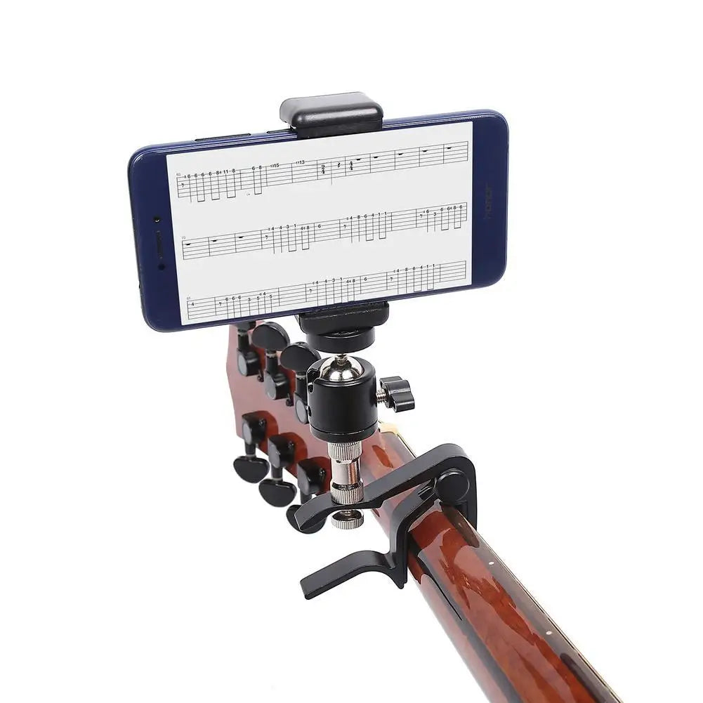 Capo Guitar Head Clip Tripod Stand Phone Holder