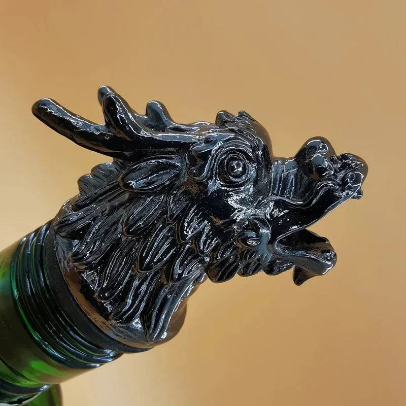 Big River Hardware Zinc Alloy Animal Head Wine Pourer - Deer Elk Lion Designs for Stylish Bar Accessories and Wine Enthusiasts