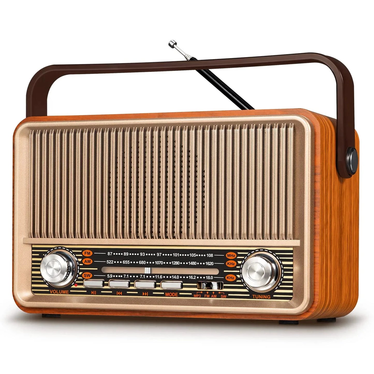 Big River Hardware Mid-Century Modern AM/FM Portable Radio
