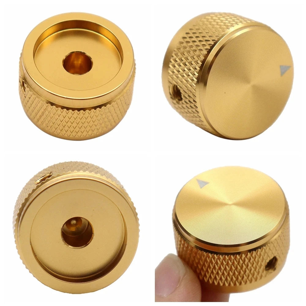 1pc/2pc Aluminium Guitar Metal Knobs 1/4" Metal Pot Knobs with Indicator and Set Screw for Guitar/Bass/Audio Equipments