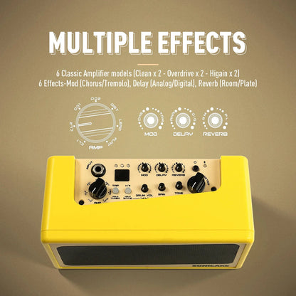 Sonicake Amp Toast Speaker Mini Guitar Combo Amplifier Light weight All-in-one Bluetooth Bedroom Multi-Effects QAM-50