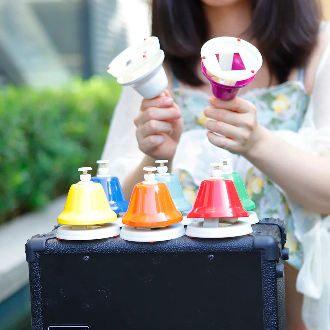 Colorful Eight Note Hand Bell instrument Set for Kids