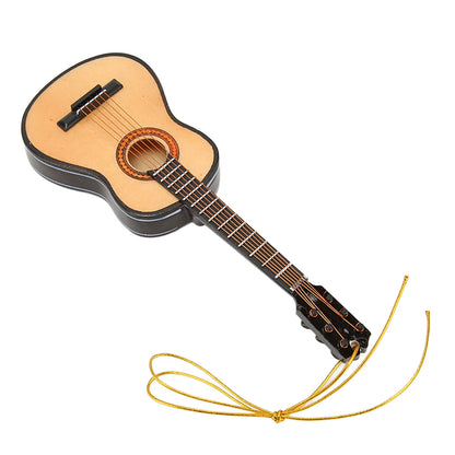 Wooden Miniature Guitar Christmas Ornament