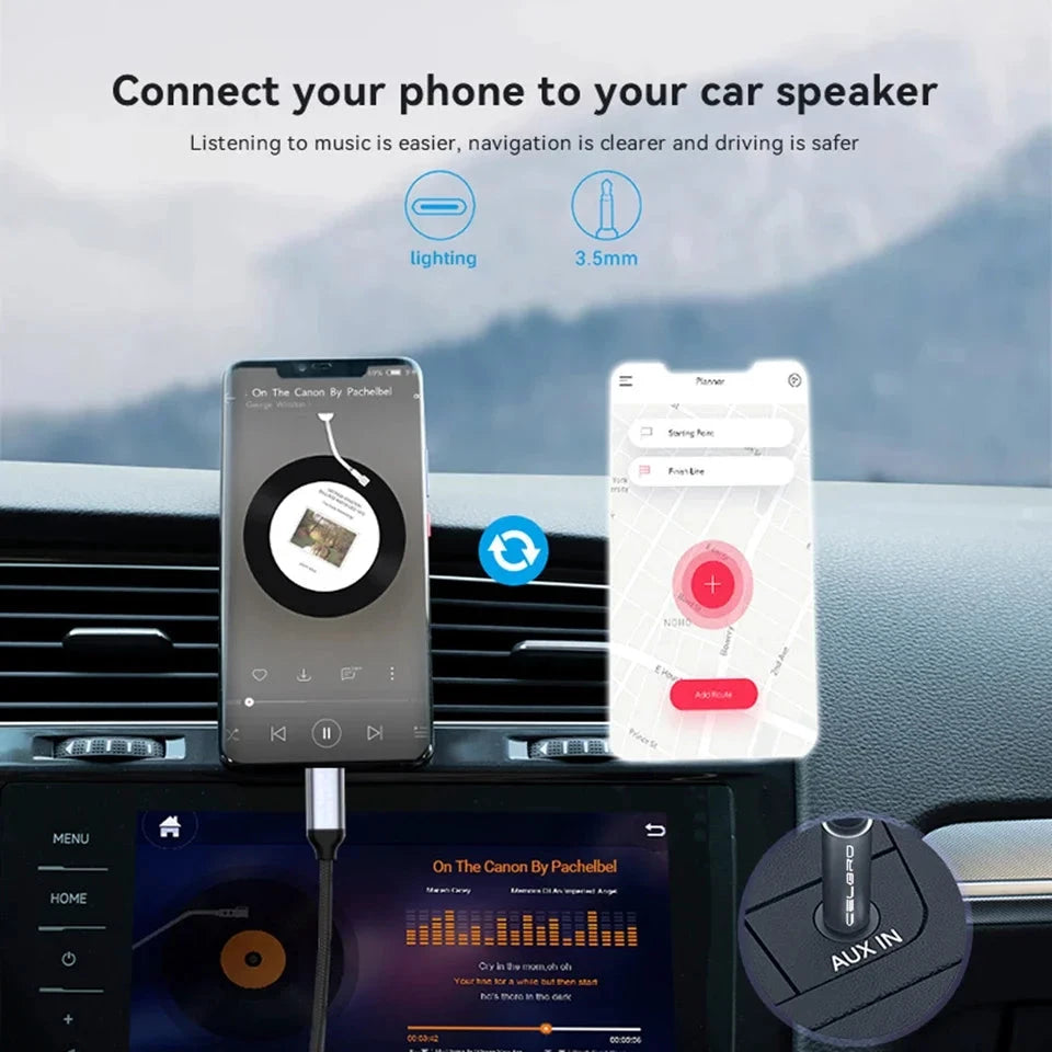 Iphone Aux Adapter for Car, Radio or Amplifier