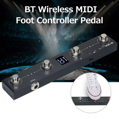 Big River Hardware Bluetooth Wireless MIDI Foot Controller Pedal