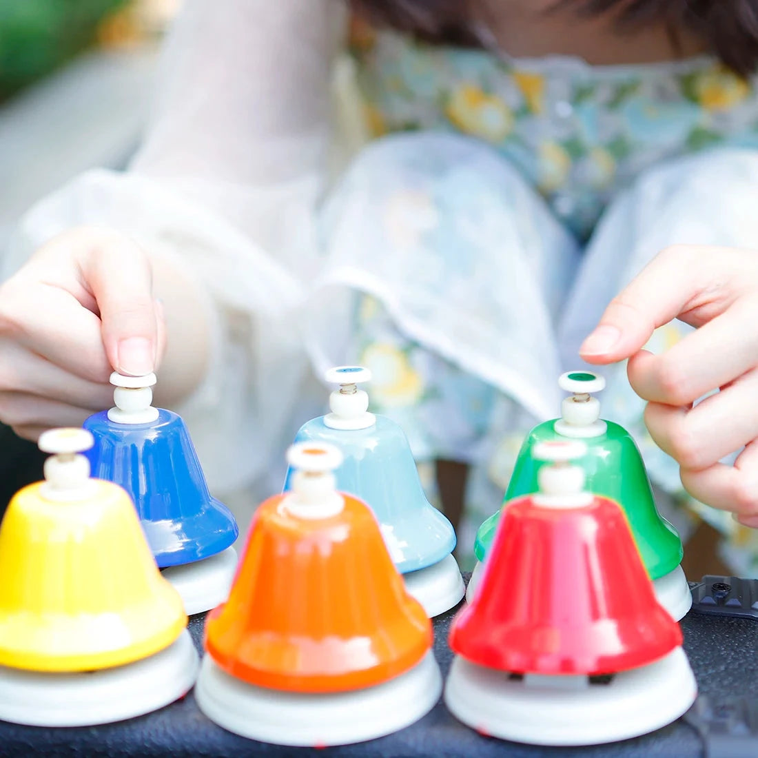 Colorful Eight Note Hand Bell instrument Set for Kids