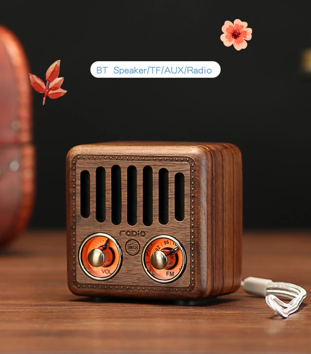 Big River Hardware Vintage Walnut FM Bluetooth Speaker