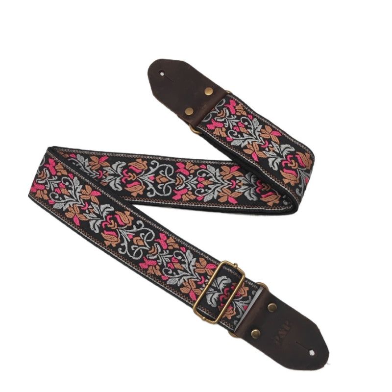 Woven Guitar Strap Floral Pattern