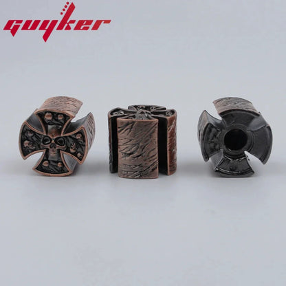 High Grade Copper GUYKER Electric Guitar Bass  Knobs Cross Skeleton Style Dual Color Option