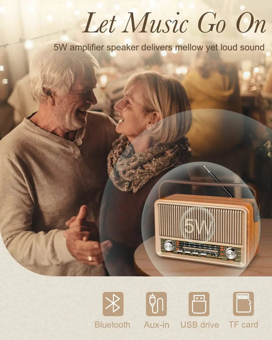 Big River Hardware Mid-Century Modern AM/FM Portable Radio