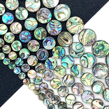Premium Big River Hardware Natural Abalone Shell Disc Beads for DIY Jewelry, Necklace, Bracelet, and Earring Making, Sizes 8-20mm