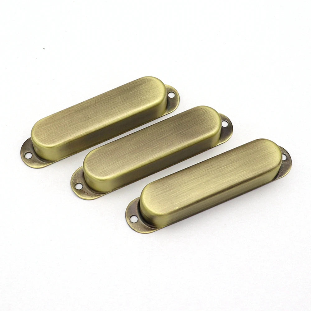 Big River Hardware Single Coil Pickup Covers: Premium Metal for Noise Reduction, Stylish Colors in Black, Silver, Gold, Bronze, Red Copper for Guitar Enthusiasts