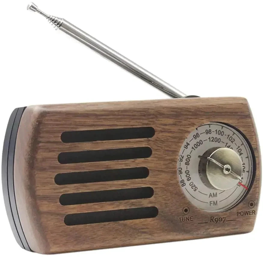 Big River Hardware Handcrafted Walnut Retro Portable Radio
