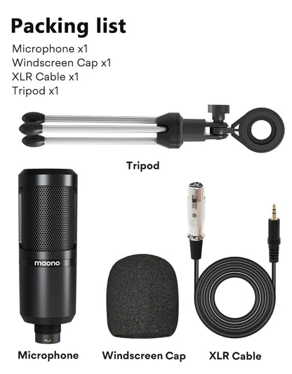 Big River Hardware Maono PM360TR Condenser Microphone for Podcast and YouTube