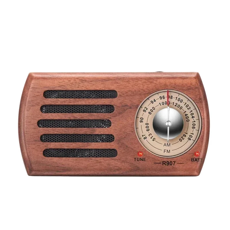 Big River Hardware Handcrafted Walnut Retro Portable Radio