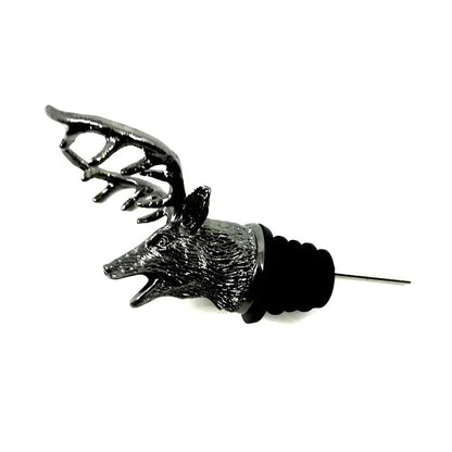 Big River Hardware Zinc Alloy Animal Head Wine Pourer - Deer Elk Lion Designs for Stylish Bar Accessories and Wine Enthusiasts
