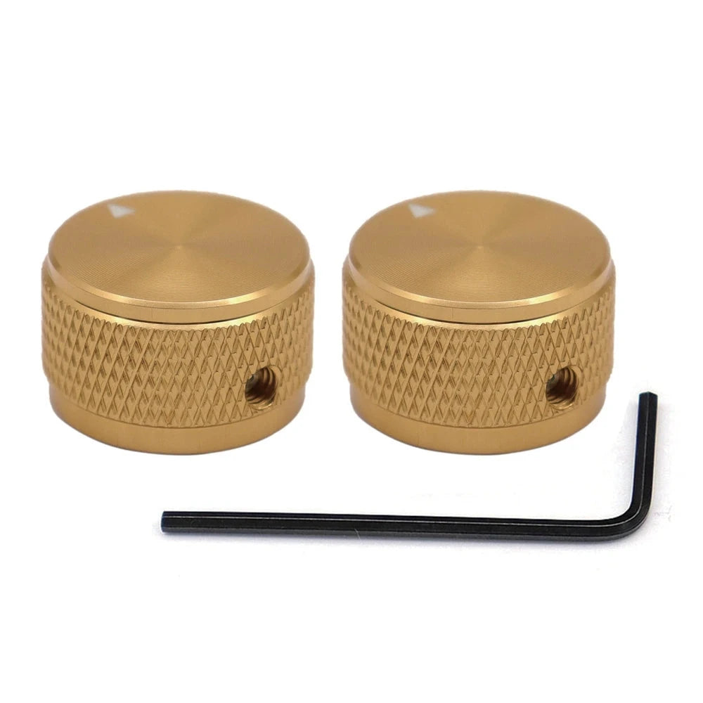 1pc/2pc Aluminium Guitar Metal Knobs 1/4" Metal Pot Knobs with Indicator and Set Screw for Guitar/Bass/Audio Equipments