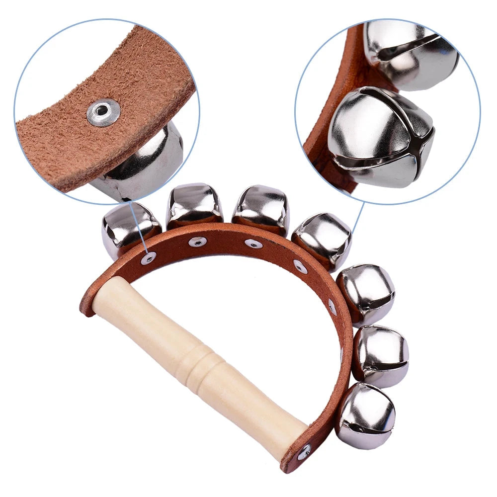 Hand Bells instrument With Wood Handle for Kids Bright Tone