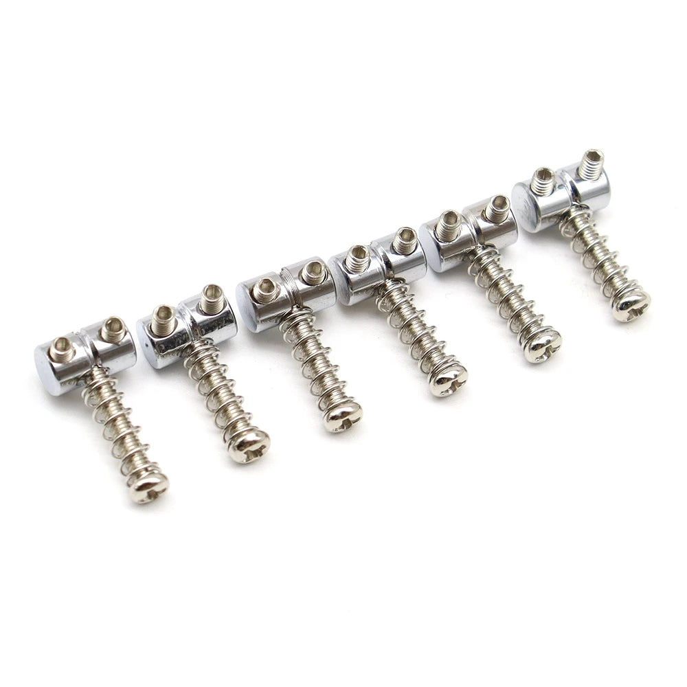 BRH Premium Zinc Alloy Guitar Bridge String Saddles for Jazzmaster Electric Guitars - Includes Wrench and Tool for Easy Replacement