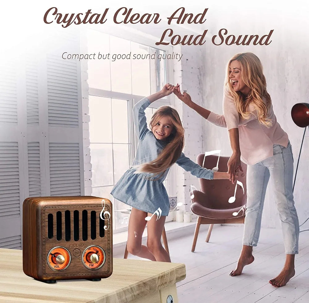 Big River Hardware Vintage Walnut FM Bluetooth Speaker