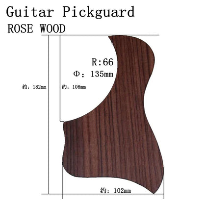 Big River Hardware Left Handed Acoustic Guitar Pickguard - Rose Wood Protection, Scratch-Resistant, Easy Installation for Musicians