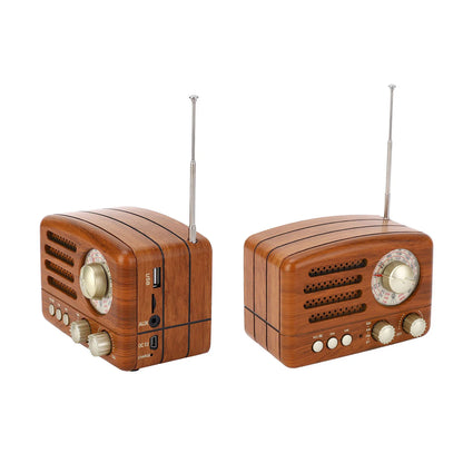 Big River Hardware Retro Wooden Bluetooth Speaker with AM/FM Radio