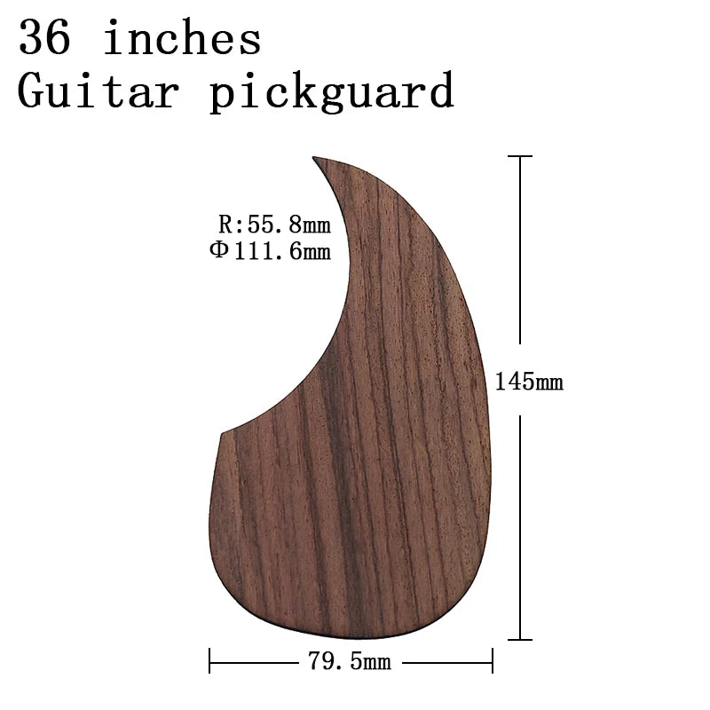 Big River Hardware Left Handed Acoustic Guitar Pickguard - Rose Wood Protection, Scratch-Resistant, Easy Installation for Musicians