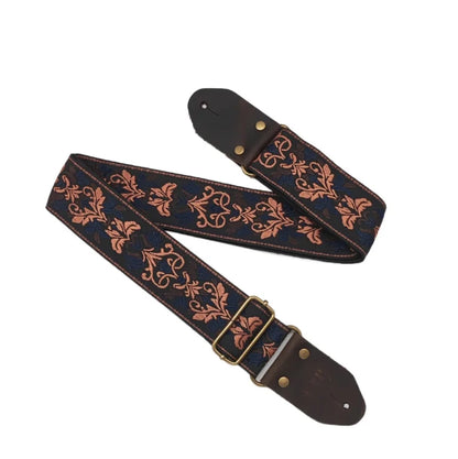 Woven Guitar Strap Floral Pattern