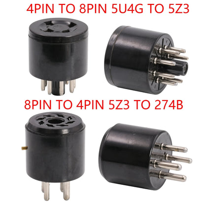 1pc Vacuum Tube Converter Adapte 8pin to 4pin 4pin to 8pin Tin plated for 5Z3 to 274B Vacuum tube HiFi Guitar audio amplifier