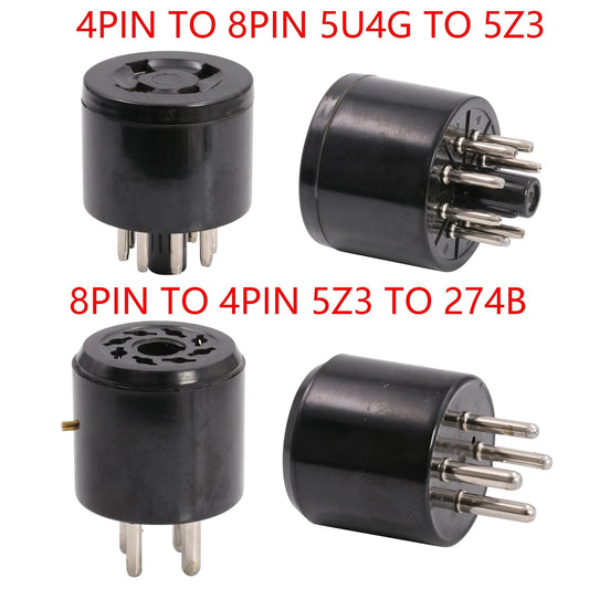 1pc Vacuum Tube Converter Adapte 8pin to 4pin 4pin to 8pin Tin plated for 5Z3 to 274B Vacuum tube HiFi Guitar audio amplifier