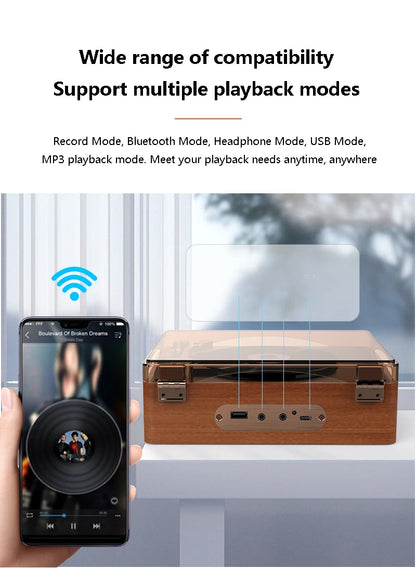 Big River Hardware Vintage CD Player with Record Player Design