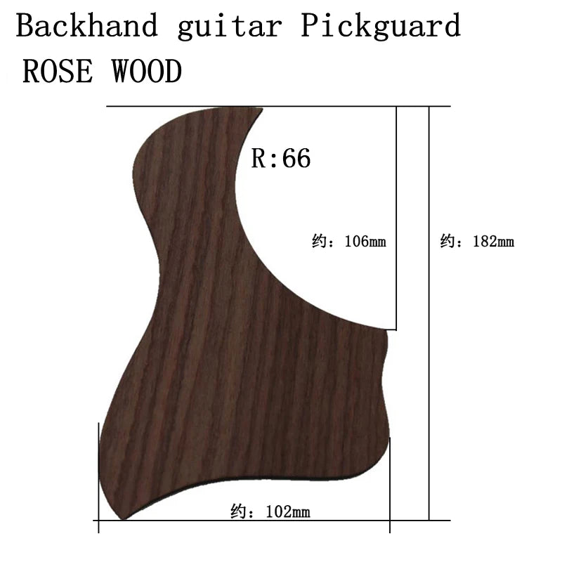 Big River Hardware Left Handed Acoustic Guitar Pickguard - Rose Wood Protection, Scratch-Resistant, Easy Installation for Musicians