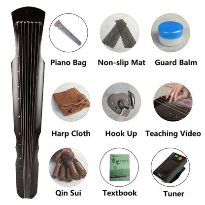 Beginner Guqin Instrument – Traditional Chinese Zither, Paulownia & Azusa Wood