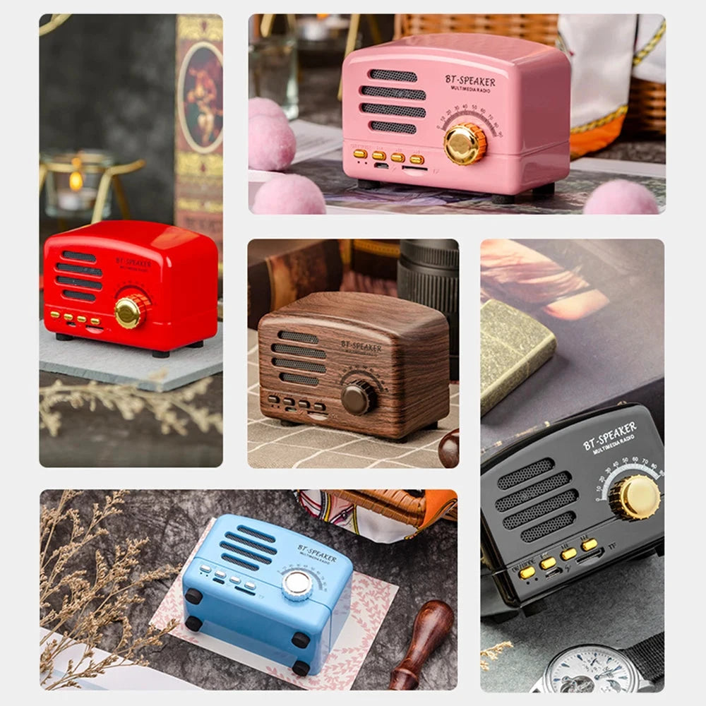 Big River Hardware Retro Bluetooth Speaker Radio - Portable Wireless Audio with FM and Long Battery Life