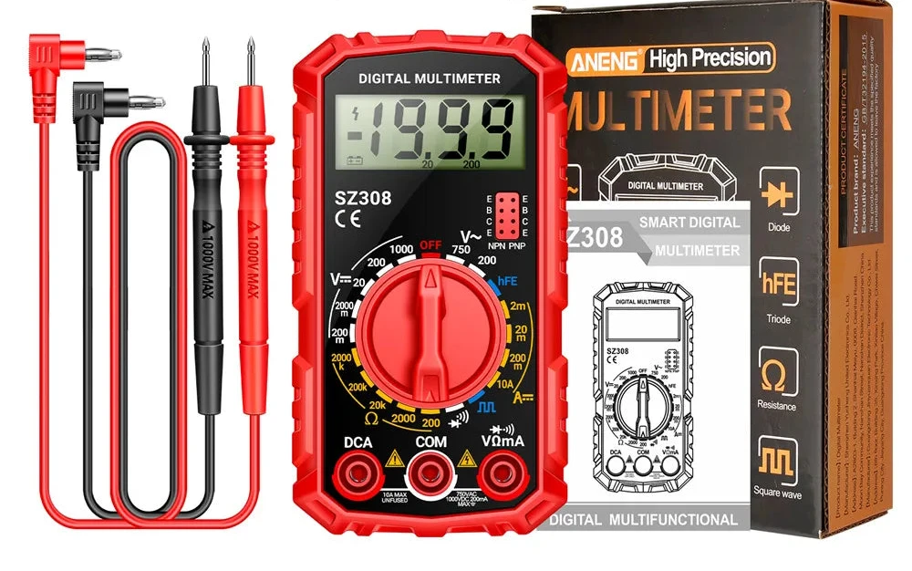 Big River Hardware Handheld Digital Multimeter LCD Backlight