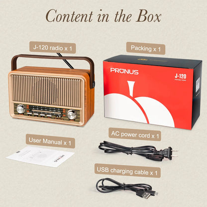 Big River Hardware Mid-Century Modern AM/FM Portable Radio