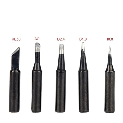 Big River Hardware Premium Pure Copper Soldering Iron Tips 5-Piece Set - Lead-Free, High-Performance for Professional Electronics Repair and DIY Projects