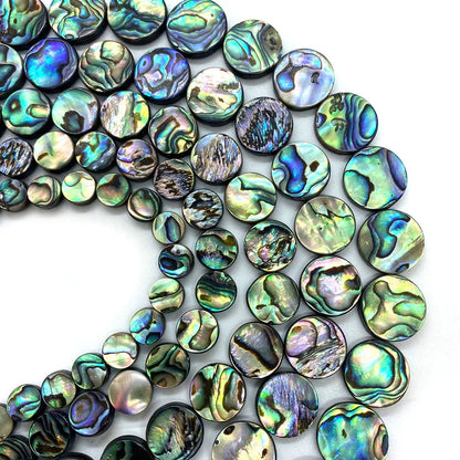 Premium Big River Hardware Natural Abalone Shell Disc Beads for DIY Jewelry, Necklace, Bracelet, and Earring Making, Sizes 8-20mm