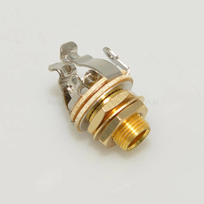 High-Quality BRH Chrome Plated Guitar Output Jack with Easy Soldering and Reduced Noise for Musicians