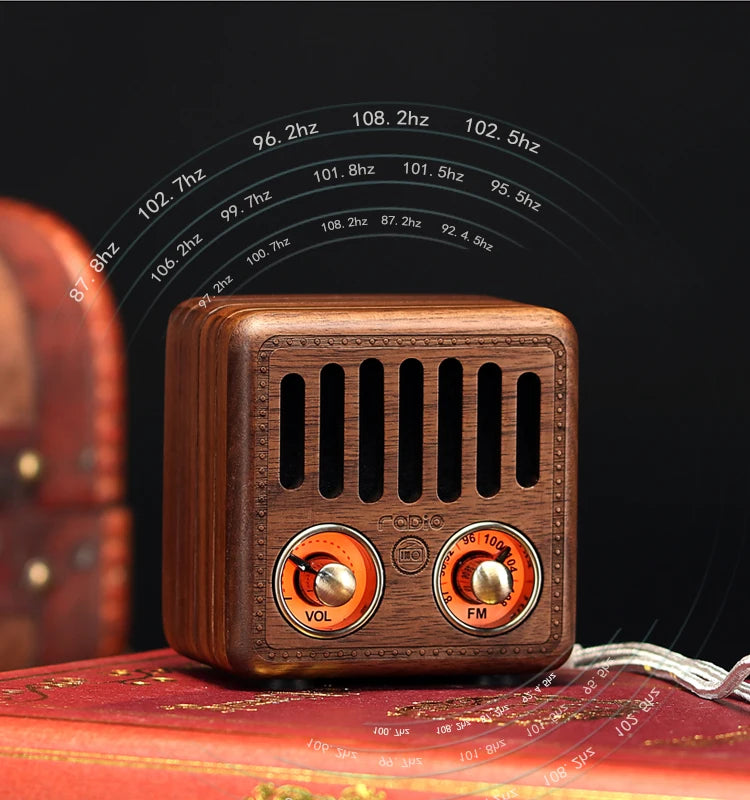 Big River Hardware Vintage Walnut FM Bluetooth Speaker